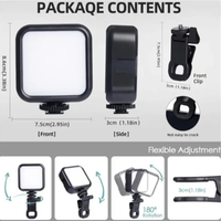 Nouveau Offre Spéciale Smartphone LED Selfie Anneau Lumière Portable MINI Remplissage Lampe Clip Extérieur Noir En Plastique Réglable Luminosité USB
