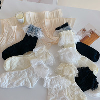 Chaussettes en coton sans couture fines et blanches pour femmes, style Lolita avec nœud, mi-mollet, collection printemps, vente en gros pour usines de chaussettes