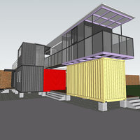 Maisons mobiles de style influenceur, espaces événementiels en conteneurs, maisons en conteneurs, bureaux en conteneurs, cafés en conteneurs