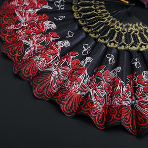 स्टॉक तितली फूल श्रृंखला आधुनिक सरल प्लास्टिक फोल्डिंग 6 रंग चींगसम नृत्य लोलिटा - Product Image 2