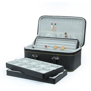 WEIMEI Green Leather Stackable <b>Jewelry</b> <b>Tray</b> with Lid for Ring Organizer - Product Image 6