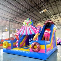 Château gonflable avec toboggan, combo de jeux gonflables pour enfants, idéal pour les fêtes à domicile ou en location dans le jardin