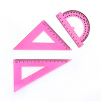 Juego de Reglas Rectas de Plástico Transparente Rosa de 20 cm SURWIN, 4 Piezas, Herramienta de Medición Duradera y Ecológica para Niños y Escuela