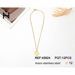 Collana con Targhetta a L in Acciaio Inossidabile Monofacciale L 19cm - Product Image 3