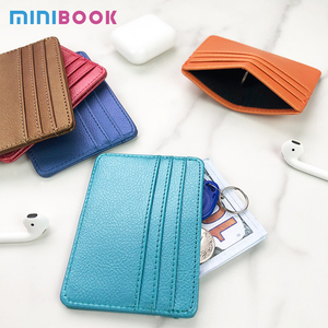 低MOQ高級手作りカスタマイズロゴ本革<span class=keywords><strong>ID</strong></span>カードホルダーウォレットスリムカードホルダークレジットカードカバー - Product Image 3