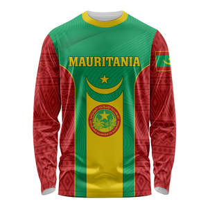 Maillot de football à manches longues Mauritanie, motif animalier personnalisé, t-shirt d'entraînement de football à séchage rapide, tee-shirt rétro pour homme - Product Image 4