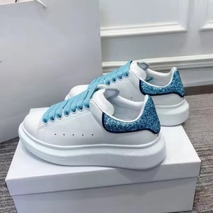 Chaussures de sport légères en cuir véritable de luxe, à lacets, respirantes, blanches, pour hommes et femmes, de la marque Top Designer - Product Image 5