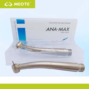 Manipolo ad Alta Velocità Meite Medical <span class=keywords><strong>Dental</strong></span> MAX <span class=keywords><strong>Plus</strong></span> con Cuscinetto in Ceramica, Pulsante a Pressione, Titanio, 4 Spray d'Acqua, 4 Antisuzione, Turbina ad Aria - Product Image 4