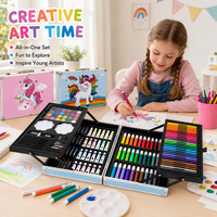 Ensembles de peinture, trousse de papeterie, kit artistique, peinture pour enfants, fournitures d'art pour enfants, personnalisable, 145 pièces LT73366