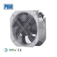 Ventilateur axial d'extraction électrique haute efficacité 280x280x80mm avec roulement à billes, pales en acier inoxydable, moteur EC sans balais 24/48VDC