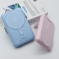 Banco de Energía Inalámbrico Magnético en Oferta, 5000 mAh, 10000 mAh, Carga Rápida, Portátil, con Soporte
