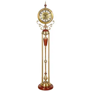 Скандинавские современные металлические цельные деревянные напольные часы для офиса, украшения дома, бесшумные Китайские напольные часы