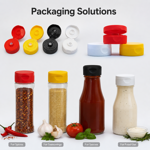 Tapa abatible de PP de grado alimenticio OEM ODM personalizada para botellas de especias y salsas, color personalizado, a prueba de fugas, fácil de abrir, venta al por mayor - Product Image 3