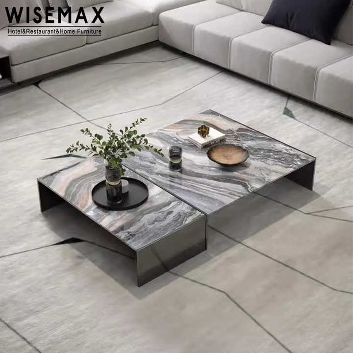 WISEMAX FURNITURE Contemporary Modern Leisure Coffee Table Set Metal ...