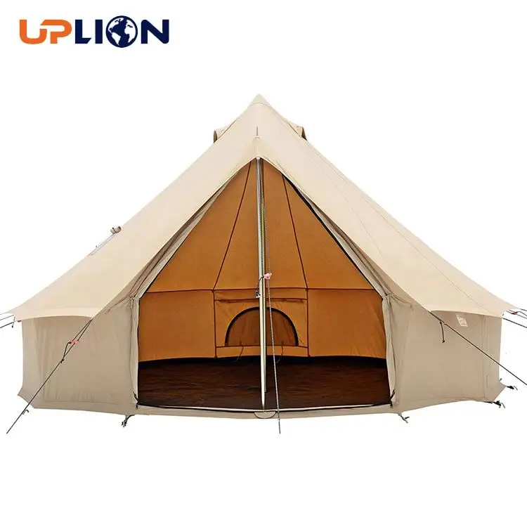 Uplion Canvas Bell Tent Waterproof 4 Season Luxury Outdoor Glamping Yurt Tent Camping Tent