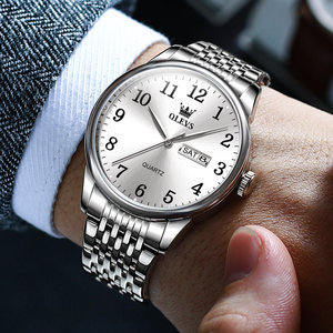 ของขวัญวันพ่อ นาฬิกาธุรกิจสำหรับผู้ชาย สำหรับวัยกลางคนและผู้สูงอายุ นาฬิกาควอตซ์ตัวเลขขนาดใหญ่ สายหนัง กันน้ำ 10 มม. - Product Image 3