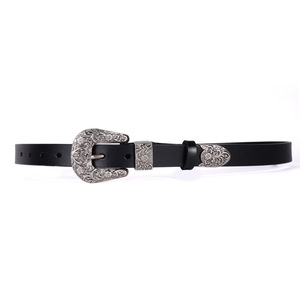 Nuevo Cinturón de Cuero Genuino de Alta Calidad para Mujer, Estilo Retro 'Old Money', con Hebilla de Aleación de Zinc Grabada, Cómodo, Versátil y de Lujo - Product Image 4