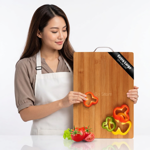Tabla de Cortar Rectangular de Bambú con Asa, Extra Grande 64x24 cm, Antideslizante, Duradera, para Cocina - Product Image 1