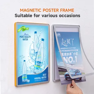 A1/A2/A3/A4 15mm ketebalan pasang dinding bingkai Poster iklan gambar magnetik iklan aluminium Poster film