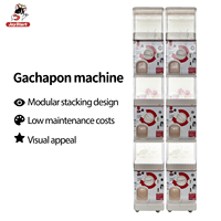 Distributeur automatique de capsules de style japonais Gashopan, à monnayeur et code QR, capacité 120 capsules de 50 mm, garantie 1 an