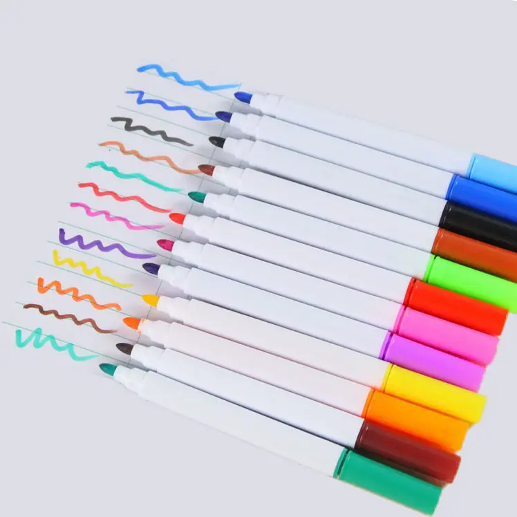 Wholesale Cheap Plastic Color Whiteboard Pen Round Refillable Student Stationary School Whiteboard Maker Pen