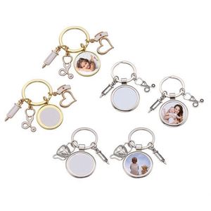 Llavero Sublimable para Enfermeras, Herramienta Médica, Anillo para Llaves con Foto, Jeringa, Llavero Sublimable DIY, Gorro de Enfermera, Llavero de Doctor - Product Image 1