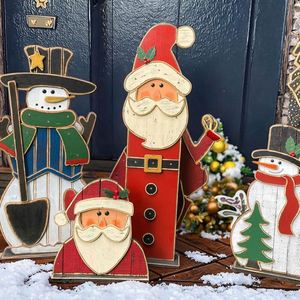 Decoraciones Navideñas de Jardín Personalizables, Muñeco de Santa Claus de Madera con Luces para Exhibición Navideña - Product Image 4
