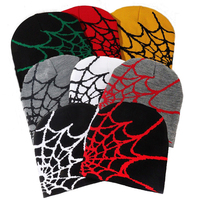 Unisex Y2k Estilo de moda Spider Web Streetwear Jacquard Knit No Cuff Beanie Hat Venta al por mayor