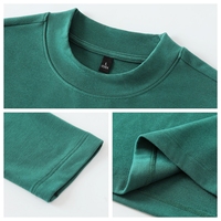 T-shirt basique élégant et polyvalent à coupe ajustée en tissu tricoté uni à manches longues avec logo brodé
