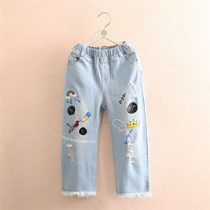 Envío Gratis, Tela Vaquera para Jeans, Suministro de Fábrica, Ropa Infantil de Alta Calidad, Jeans Largos de Mezclilla para Niñas - Product Image 2