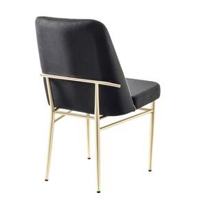 Chaise de salle à manger moderne Rosse Tunus Black, pieds en acier inoxydable, revêtement en polyester, meubles pour la maison, Turquie - Product Image 2