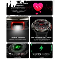 Nuevo Reloj Inteligente S100 2025 para Mujer, Pantalla TFT HD de 1.45 Pulgadas, BT 5.0, Resistente al Agua IP67, Linterna, Deportes Nocturnos, Fitness, Alarma, Reloj