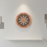 Sous-verres ronds en céramique écologiques avec logo personnalisé, motif mandala zen en pierre d'Asie et base en liège, pour boissons