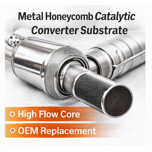 Noyau de convertisseur catalytique avec revêtement Pt Pd Rh Co |   Substrat en nid d'abeille métallique |   Émissions <span class=keywords><strong>Euro</strong></span> 5/6 |   Taille personnalisée - Product Image 1