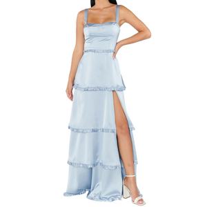 Robe de Soirée Élégante et Modeste en Satin, Coupe Droite, Taille Fine, Épaule Unique, Sexy, pour Bal de Promo, Vente en Gros Personnalisée - Product Image 1