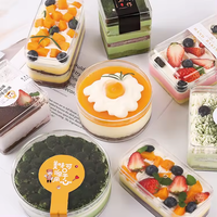 Offres Spéciales populaire carré acrylique Dessert tasse Transparent Ps en plastique pâtisserie Dessert boulangerie Tiramisu placage gâteau boîte