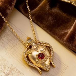 Collier Bouteille de <span class=keywords><strong>Parfum</strong></span> Médiévale Vintage Amour Zircon Mode Personnalisé Chaîne à Maillons Géométrique Style Cour Européenne Américaine - Product Image 1