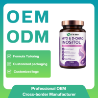 Capsules de Myo-D-Chiro-Inositol à Marque Blanche OEM ODM, Supplément de Soutien à la Santé Reproductive à base de Vitamine D, 1-2 par Jour, 60/90/120 Comprimés