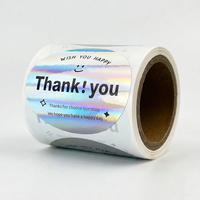 Étiquette personnalisée avec logo privé, holographique, imperméable, résistante à l'huile, étiquette autocollante en rouleau pour l'emballage de cadeaux, autocollant de scellage