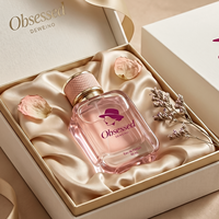 Vente flash - Flacon de parfum carré 30 ml, flacon de parfum 50 ml, 100 ml, flacon de parfum rose avec boîte et couvercle