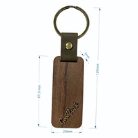 Porte-clés en bois de noyer noir gravé sur mesure avec sangle en cuir, porte-clés en métal personnalisé avec inscription « Bonne chance », lettre d'amour, souvenir, cadeau