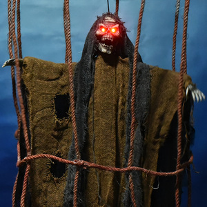 Decoración de fiesta de Halloween colgante luminoso jaula fantasma Prop Material de tela para decoraciones de casas embrujadas - Product Image 3