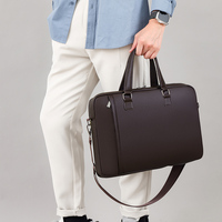 Sac à bandoulière souple et étanche en cuir PU de 15,6 pouces pour macbook