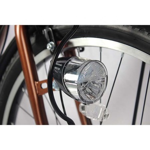Material de horquilla para <span class=keywords><strong>bicicleta</strong></span> urbana de acero de 24 pulgadas <span class=keywords><strong>Vintage</strong></span> Unisex para <span class=keywords><strong>mujer</strong></span> con cesta delantera, luces incluidas para <span class=keywords><strong>bicicleta</strong></span> urbana de 6 velocidades - Product Image 3