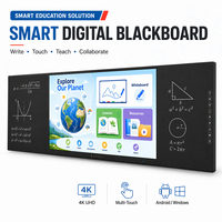 Tableau numérique intelligent 4K avec écran interactif multi-touch et tableau inscriptible pour l'éducation en classe, les réunions et la formation