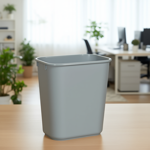 Cestino per Rifiuti Rettangolare 13 L in Plastica Grigia per Ufficio e Casa - Product Image 3