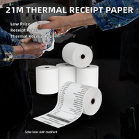 Gulungan Kertas Thermal 55gsm 48gsm 50gsm Lapisan Tunggal dengan Pencetakan Logo Kustom untuk Mesin Kasir & Sistem POS