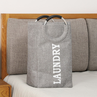 Panier à linge pliable réutilisable pour la maison, grande capacité, 40L, imperméable, robuste, moderne, en tissu Oxford, avec poignée en aluminium