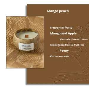 Bougie parfumée en coquille de noix de coco naturelle, marque privée en gros, huile essentielle, cire de soja à base de plantes, décoration de maison de luxe, cadeau de vacances - Product Image 5