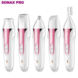 Venta caliente SONAX PRO 8822 5 in1 afeitar eléctrica de eliminación de pelo de la pierna de las mujeres cuerpo depiladora